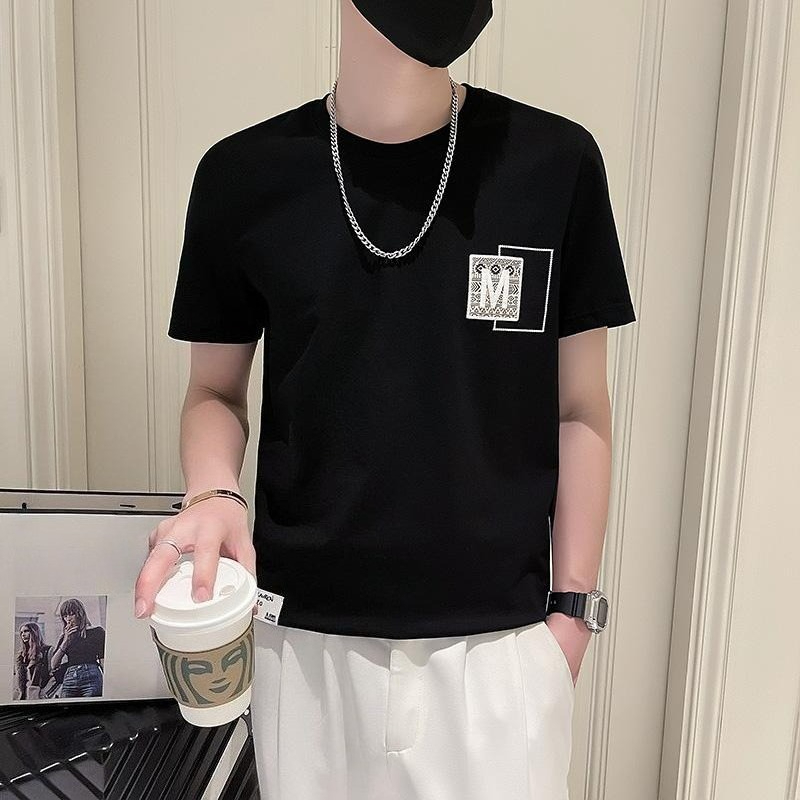 Korean Men Lifestyle - Camiseta Masculina de Manga Curta Estilosa