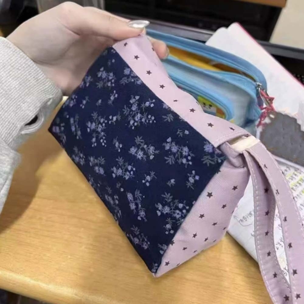 The Korean Lifestyle - Bolsa de Maquiagem Floral Roxa com