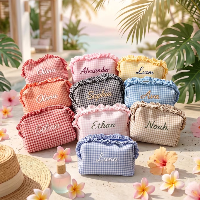Korean Skincare Routine - Bolsa de Maquiagem Personalizada com Acabamento
