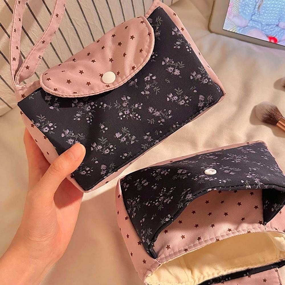 Bolsa de Maquiagem Floral Roxa - The Korean Lifestyle avaliação e preço