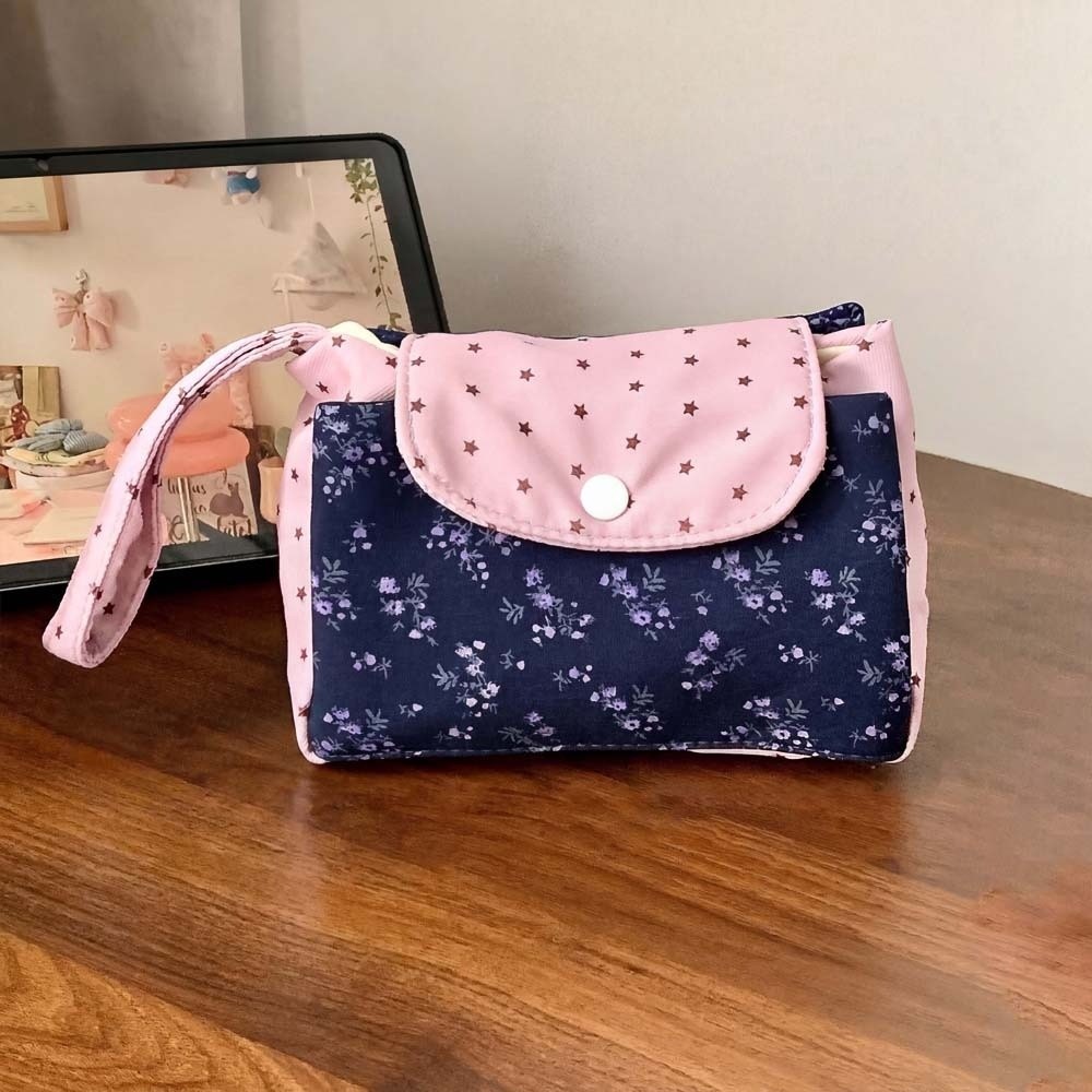 Bolsa de Maquiagem Floral Roxa - The Korean Lifestyle avaliação e preço