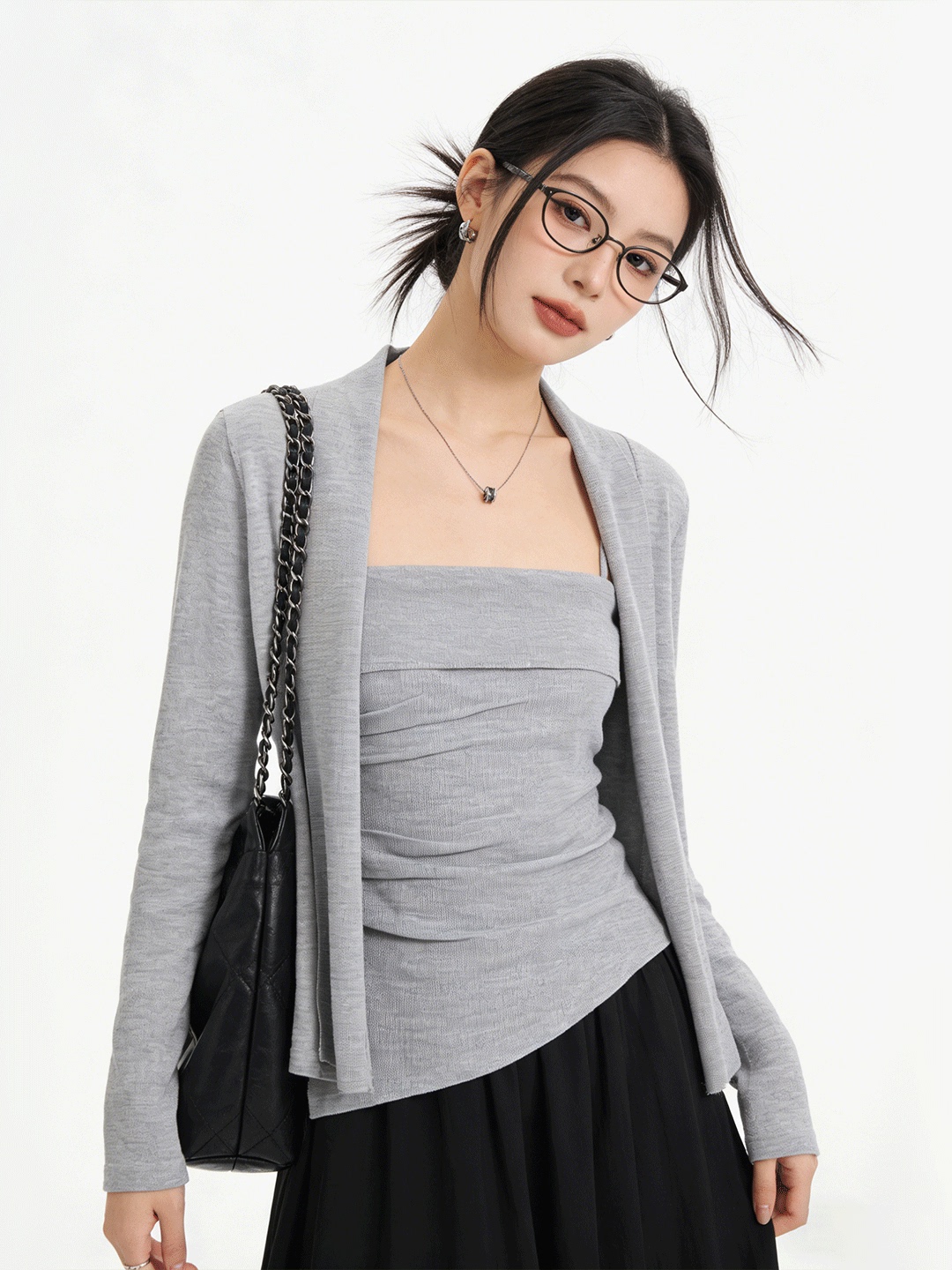Conjunto de Cardigã Curto Tric - The Korean Lifestyle avaliação e preço