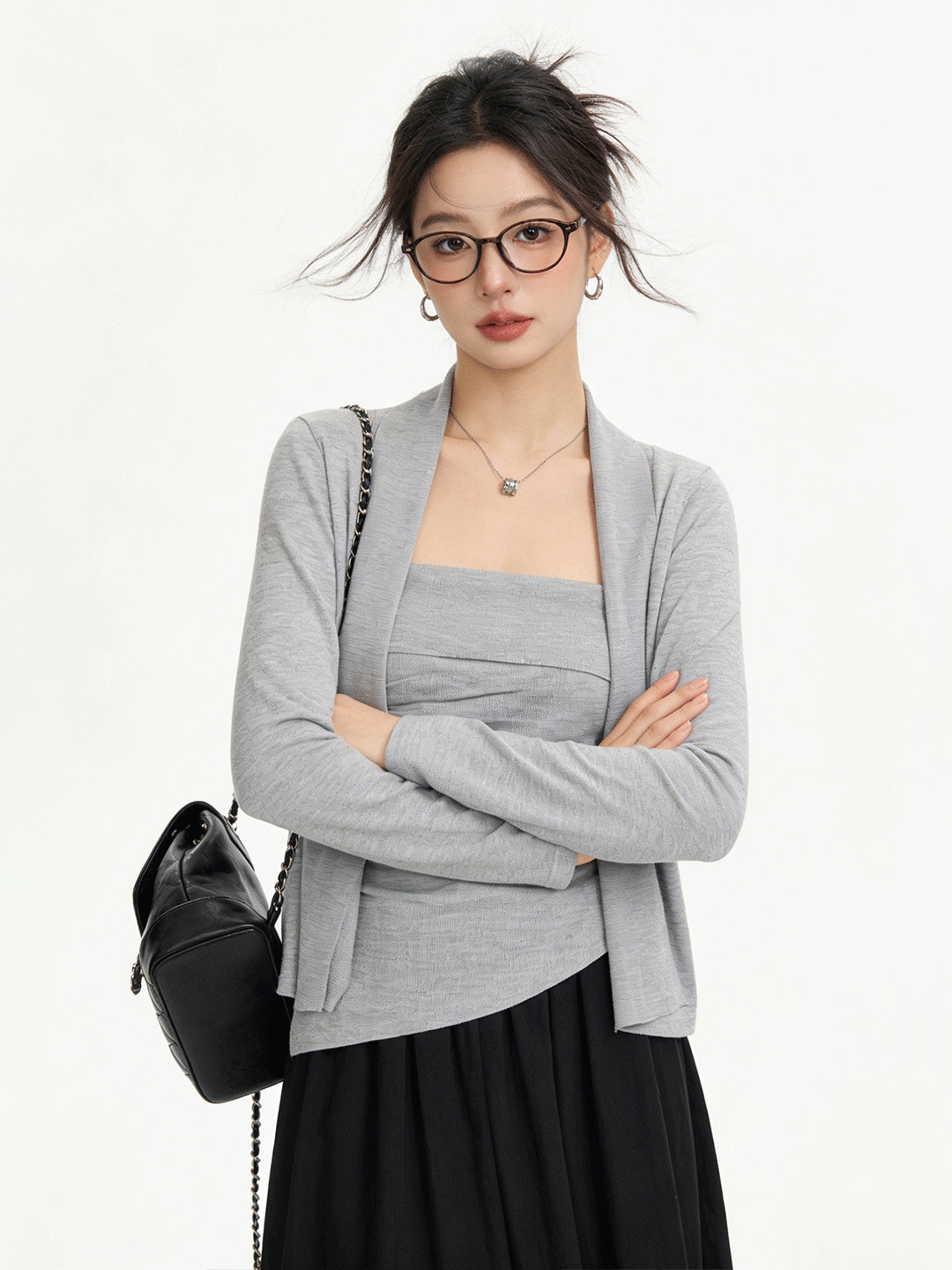 Conjunto de Cardigã Curto Tric - The Korean Lifestyle avaliação e preço