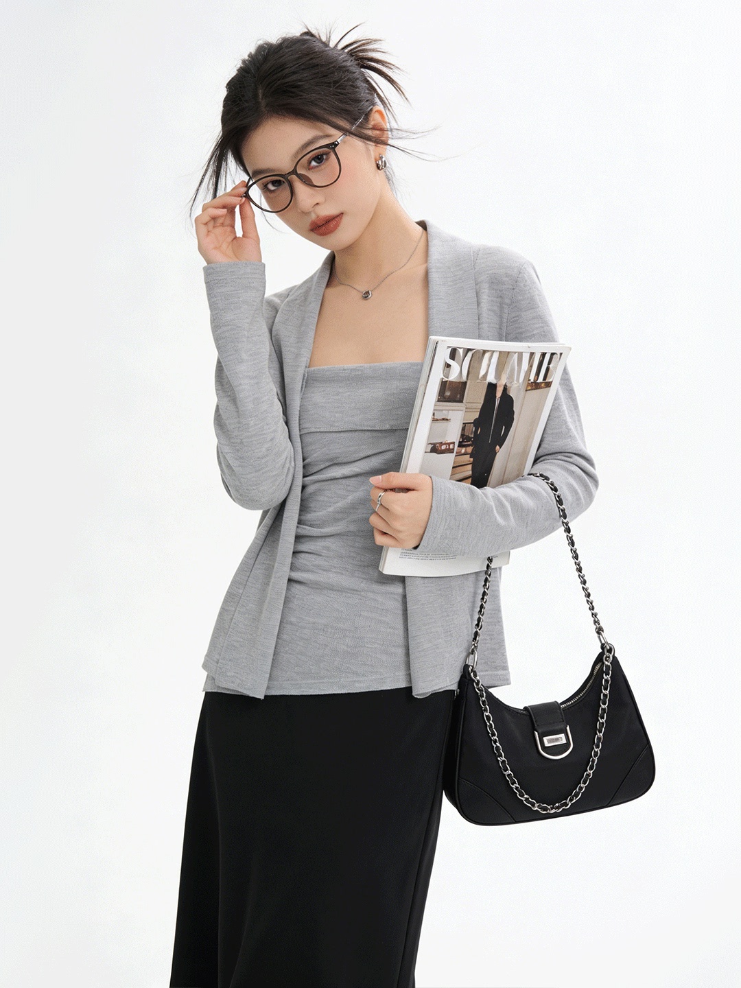 Conjunto de Cardigã Curto Tric - The Korean Lifestyle avaliação e preço