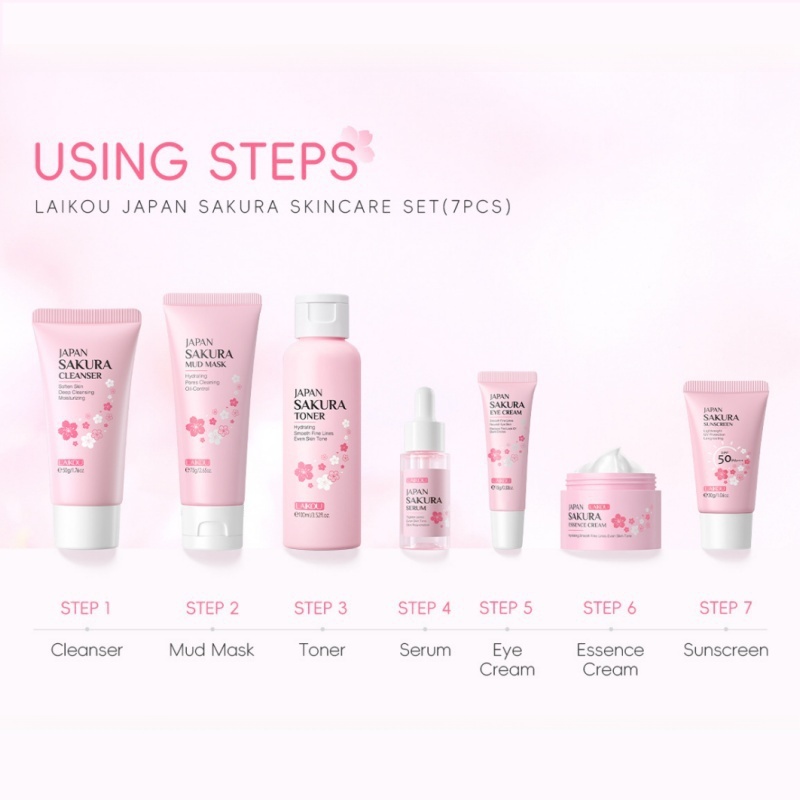 Coreano Sakura Skincare Set Hi - Korean Skincare Routine avaliação e preço